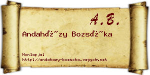 Andaházy Bozsóka névjegykártya